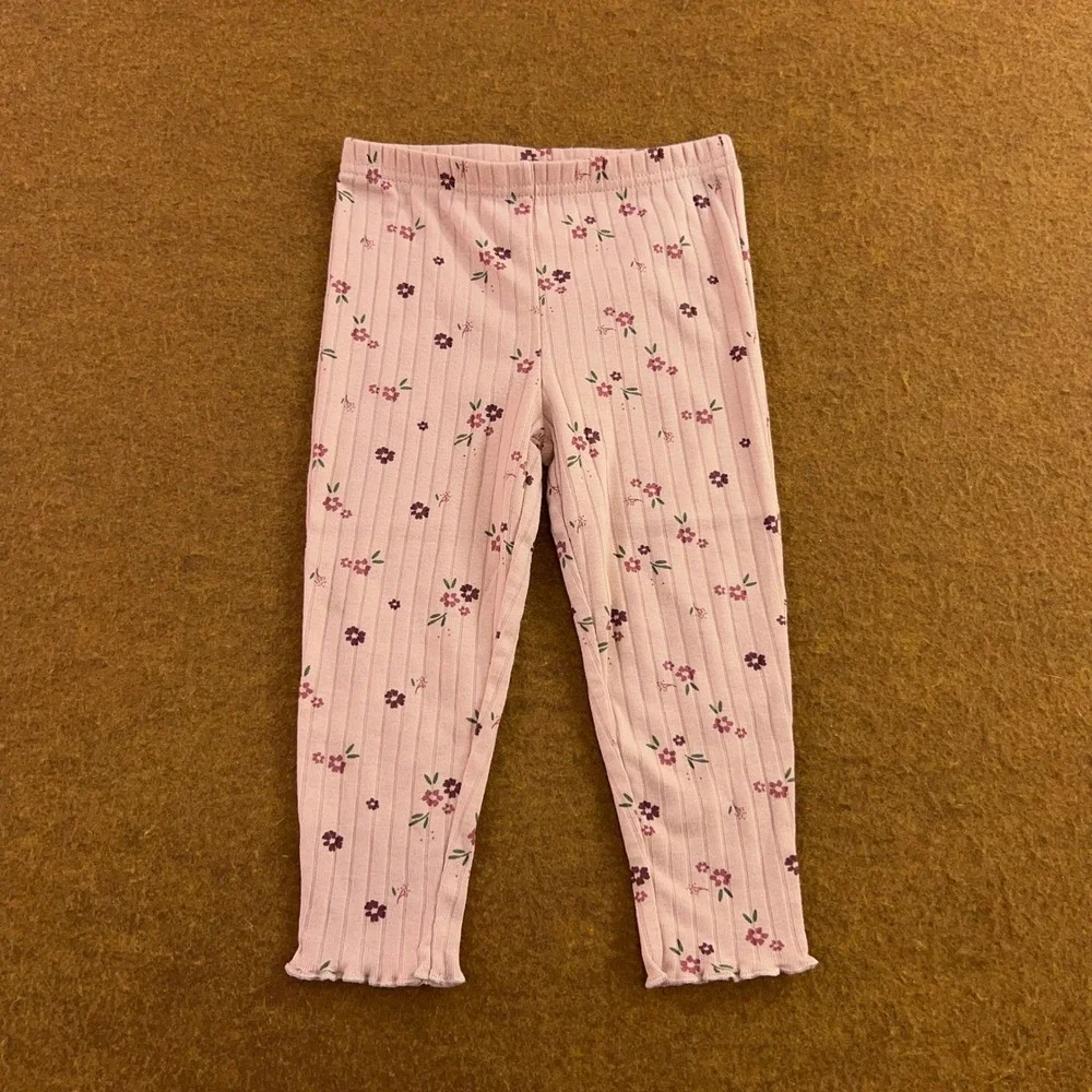 Simple Joys Carters Baby Girl 18M Pink Floral Ribbed 4 Piece Pajama Set New